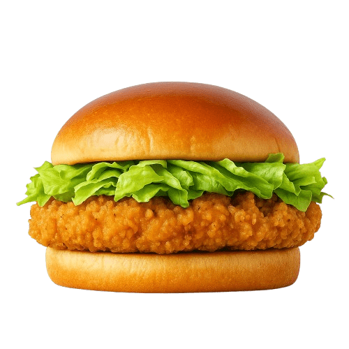 Crispy chicken sandwich with lettuce