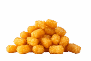 Golden, crispy potato snack pile